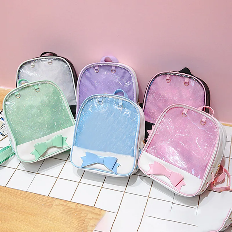 

Clear Transparent Backpacks Women Harajuku Bow-knot Itabags Bags School Bags for Teenager Girls Designer Ita Bag Bookbag Bolsa