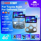 Автомобильный мультимедийный плеер 2 Din, 8 + 128 ГГц, Android 10, 4G, Wi-Fi, GPS-навигация для Toyota RushDAIHATSU TERIOS, DVD DSP Carplay
