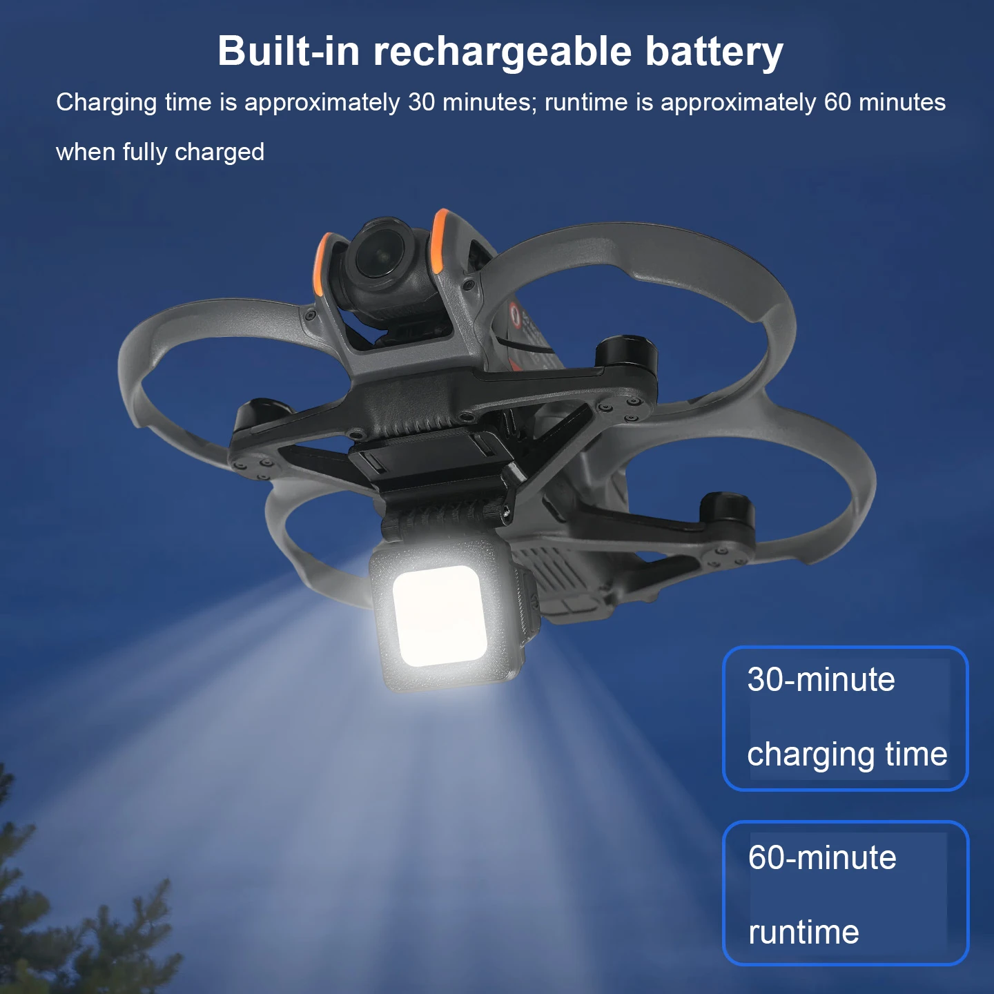 Фото Ночной навигационный фонарь для DJI AVATA 2, 3-режимный светодиодный, 180° °   Регулируемая защита от перегрузки с встроенной батареей, 29 мм №5
