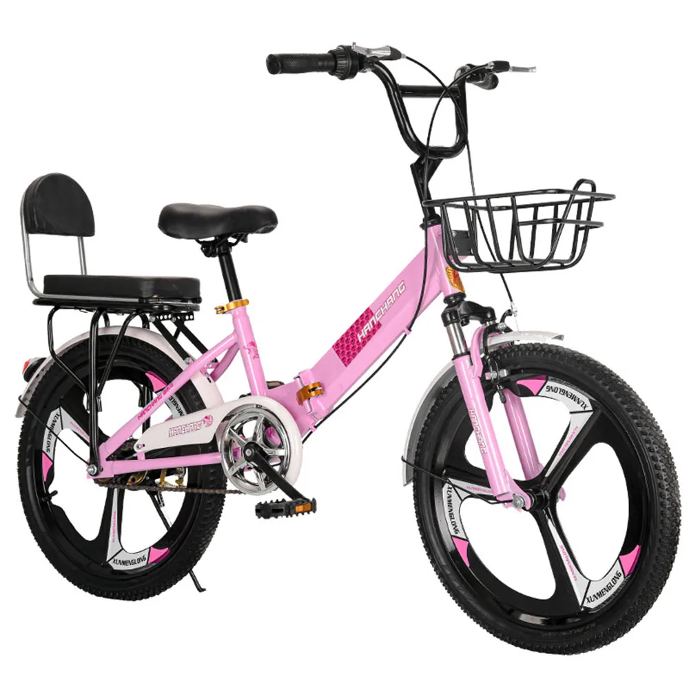 

20/22 Inch Bicycle Children's Folding Bike High Carbon Steel Frame Suspension Front Fork Magnesium Alloy Integrated Wheel