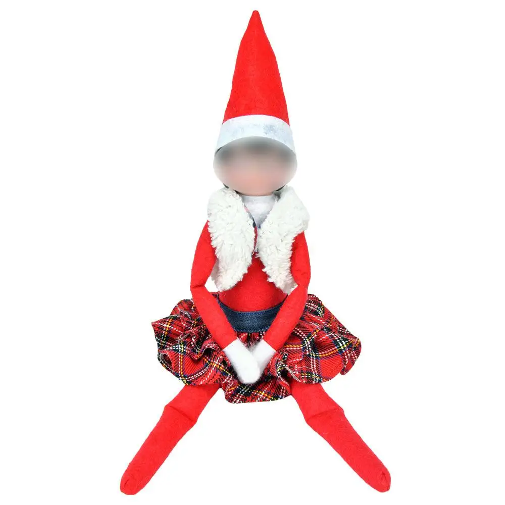 

Christmas Doll Cloth Costume Christmas Elf Clothes For Children Xmas Gifts Baby Toys Accessories (Without Doll)