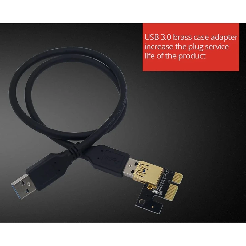 

4 упаковки PCI-E Pcie Riser 009S PLUS адаптер Pcie 1X 4X 8X 16X удлинитель провода PCIE USB 3,0 карта SATA для майнера BTC