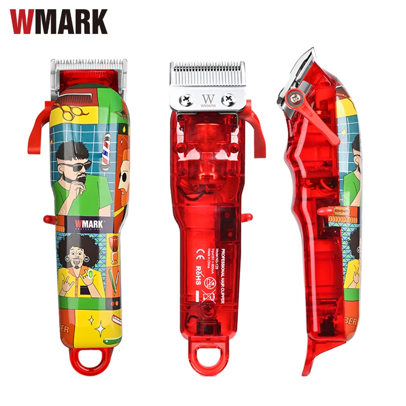 NEW WMARK NG-128 Doodle Design Rechargeable Hair Clipper Cartoon Style Professional Cord & cordless