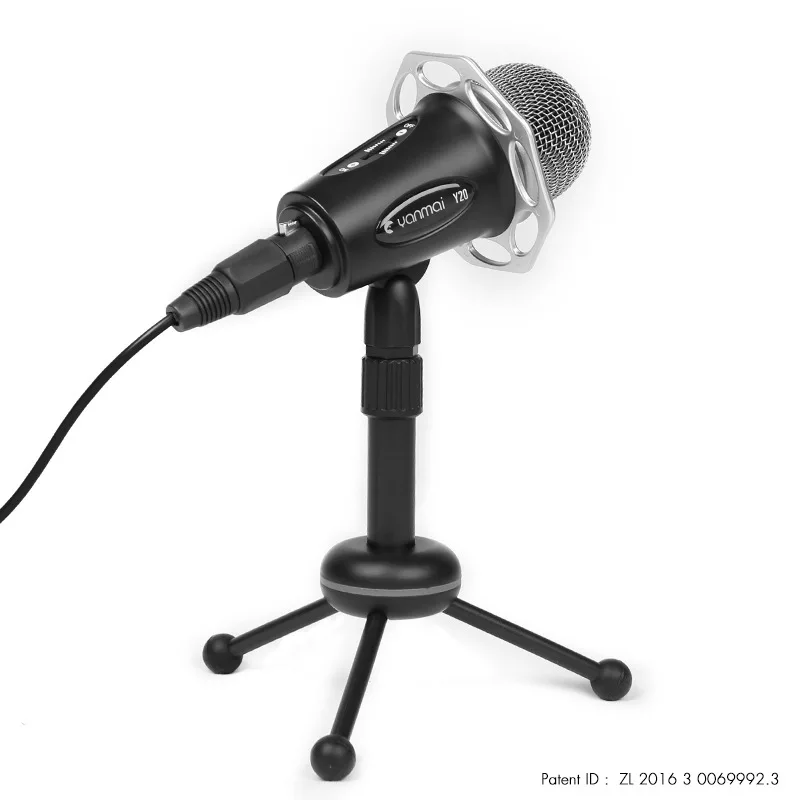 

Y20 Game Microphone Electroplated Metal Mesh Head Condenser Microphone Head Cardioid Pointing Professional Computer Microphone