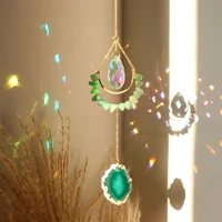 suncatcher crystal wind chime catcher amber natural stone pendants craft home decor rainbow catcher outdoor garden decoration