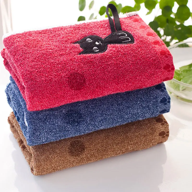 

New Embroidery Line Towel Cotton Soft Table Napkins To Bear Or Endure Cartoon New Arrival Cat Hook Kitchen Towels