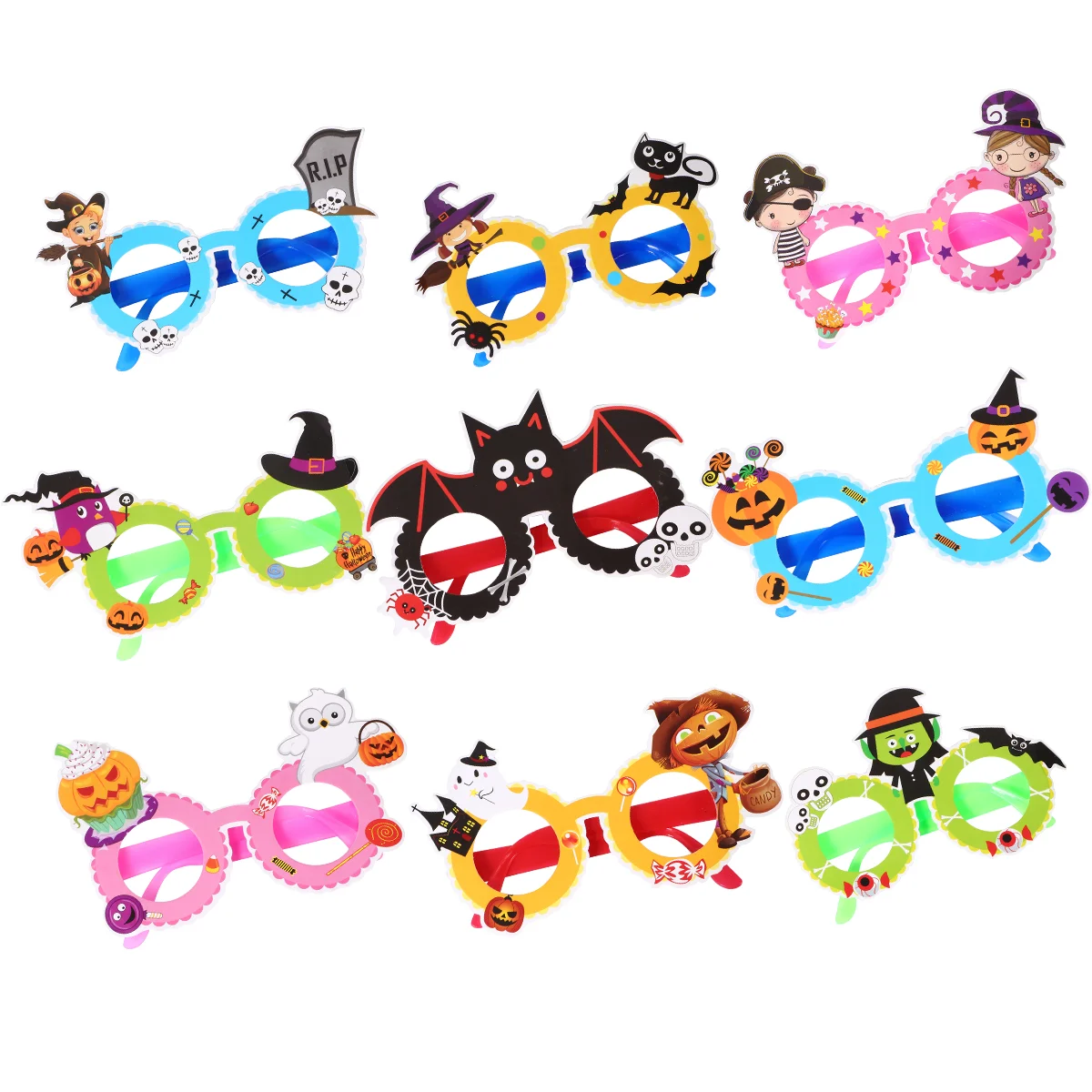 

9Pcs Glasses Durable Lightweight Creative Funny Glasses Props Glasses Frame for