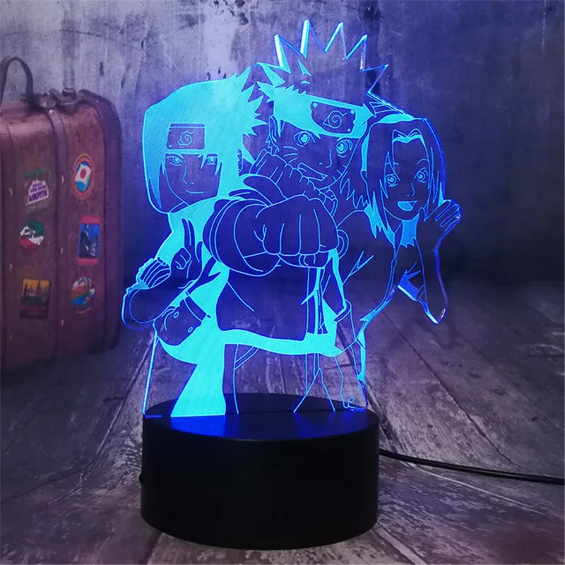 3D ночной Светильник HY Trio USB зарядка сенсорный выключатель лампа 7 красочный