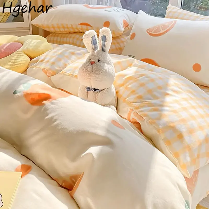 Клетчатая кровать с цветочным принтом пододеяльники пасторальные милые уютные