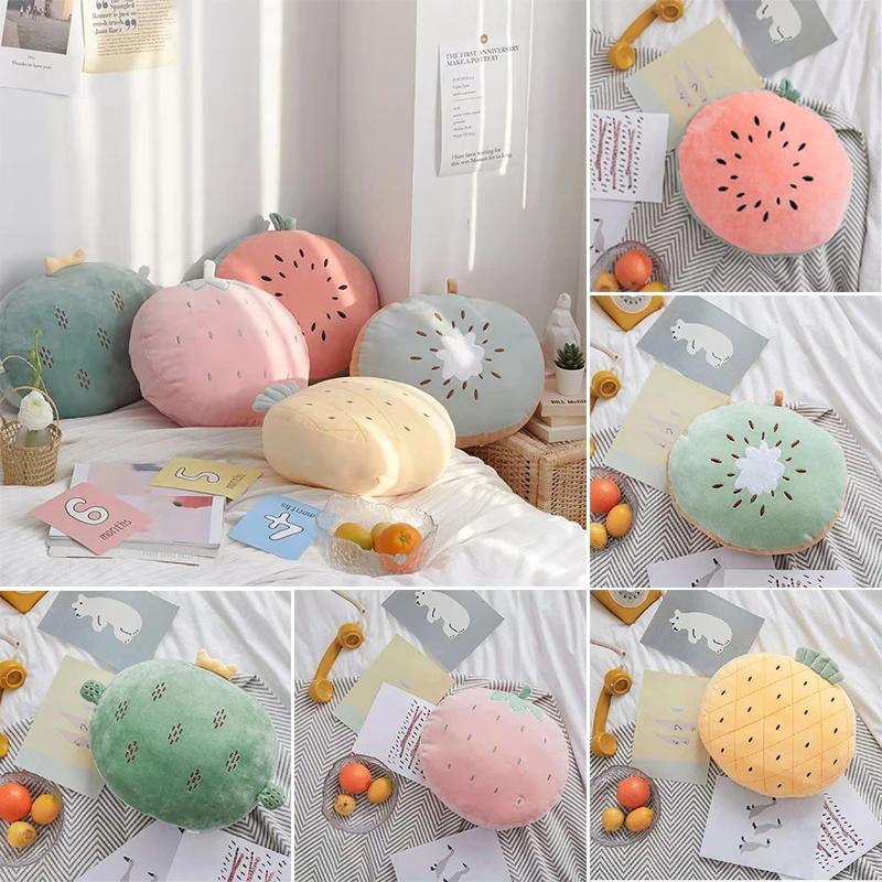 

Cartoon Round Fruit Cushions Pillows Hugs Toys Home Decor On Office Sofa Chair Seat Dakimakura Friends Tv Show Decorative Sleep