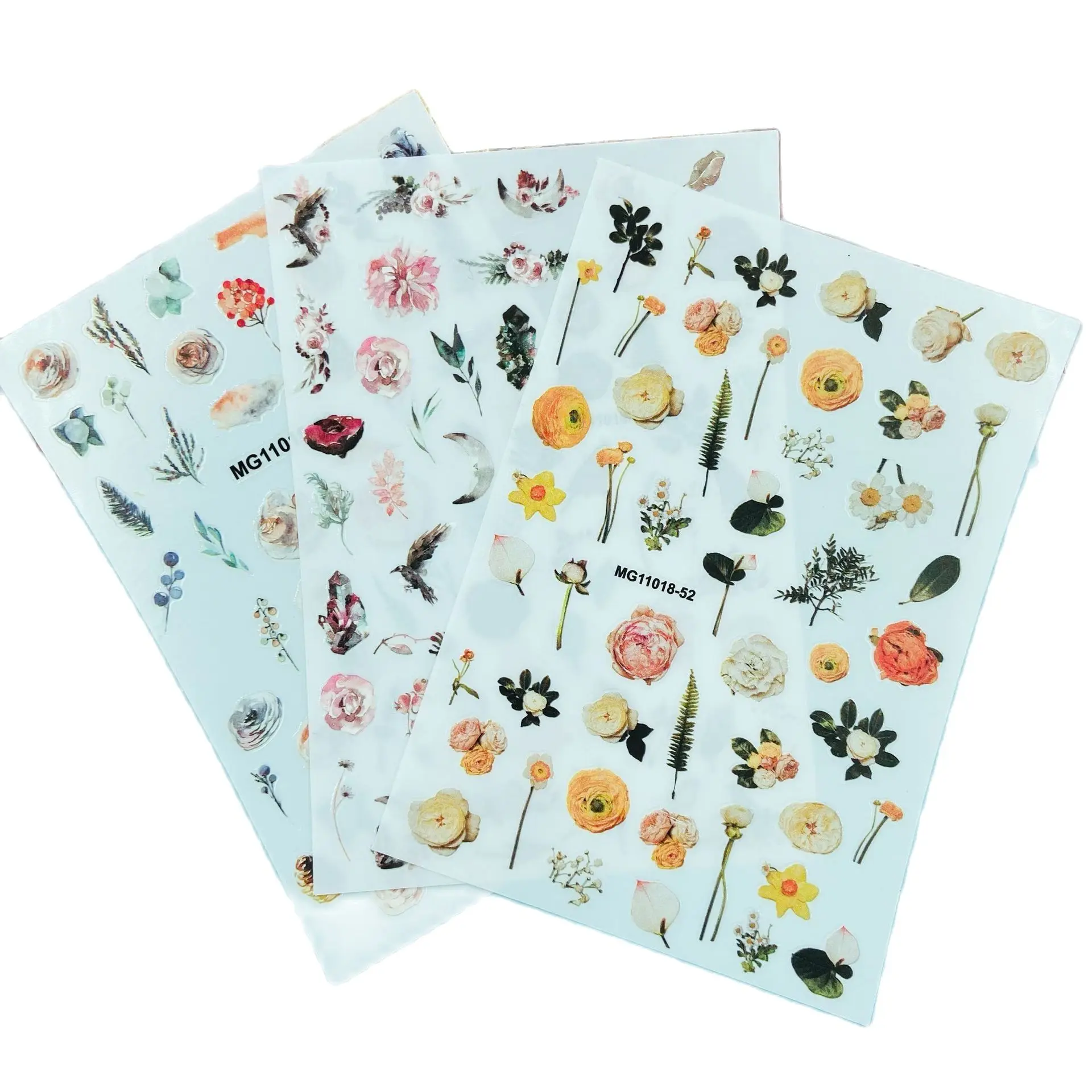 

1pc 5D Embossed Sunflower Nail Sticker Dried Rose Flower Butterfly 3D Self-adhesive Sticker Decals Nail Tips Decoration 5D Stick