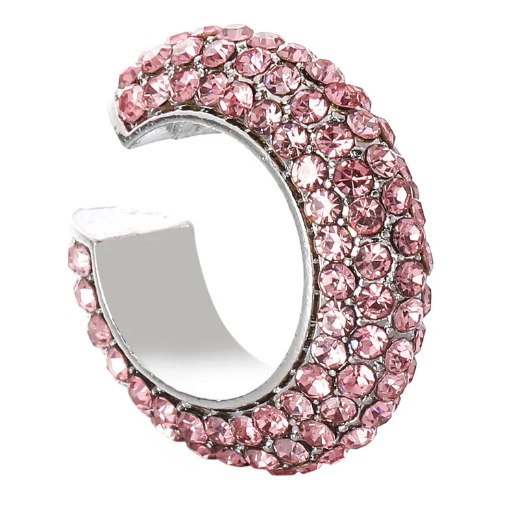 Модные серьги-Клипсы из сплава с-образной формы с цветным фианитом женские