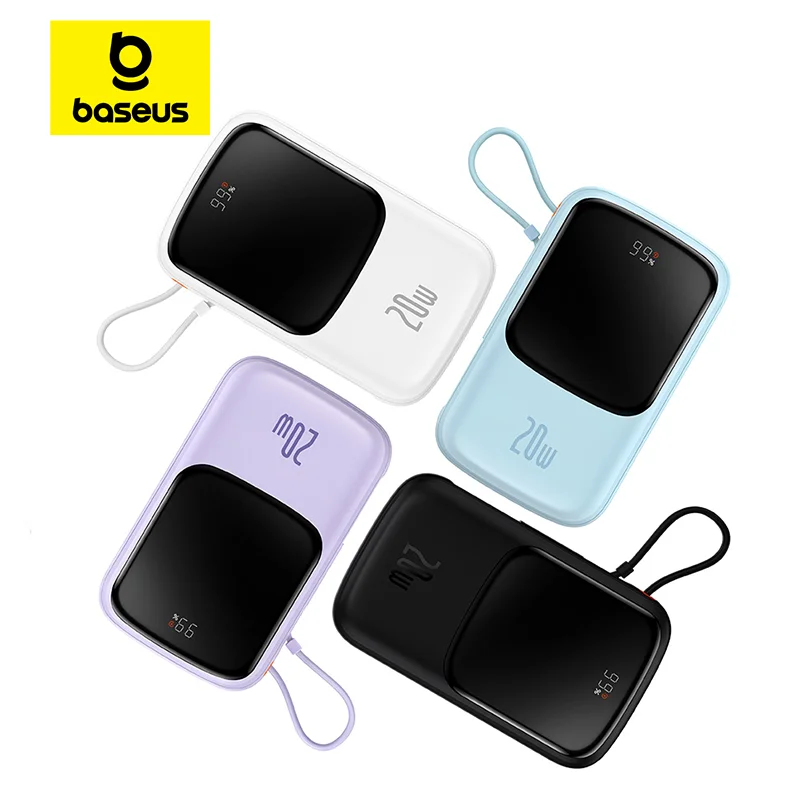 Внешний аккумулятор Baseus встроенный зарядный кабель с цифровым дисплеем C-порт 22 5