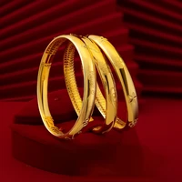 24k yellow gold plated glossy heart sutra bracelet for women men vintage heart sutra bangle wedding girlfriend birthday gifts