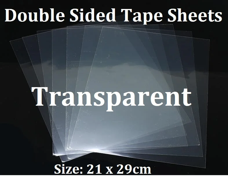 

Size 210*290mm Transparent Ultrathin Double Sided Tape Sheets 5/10/25 - You Choose Quantity