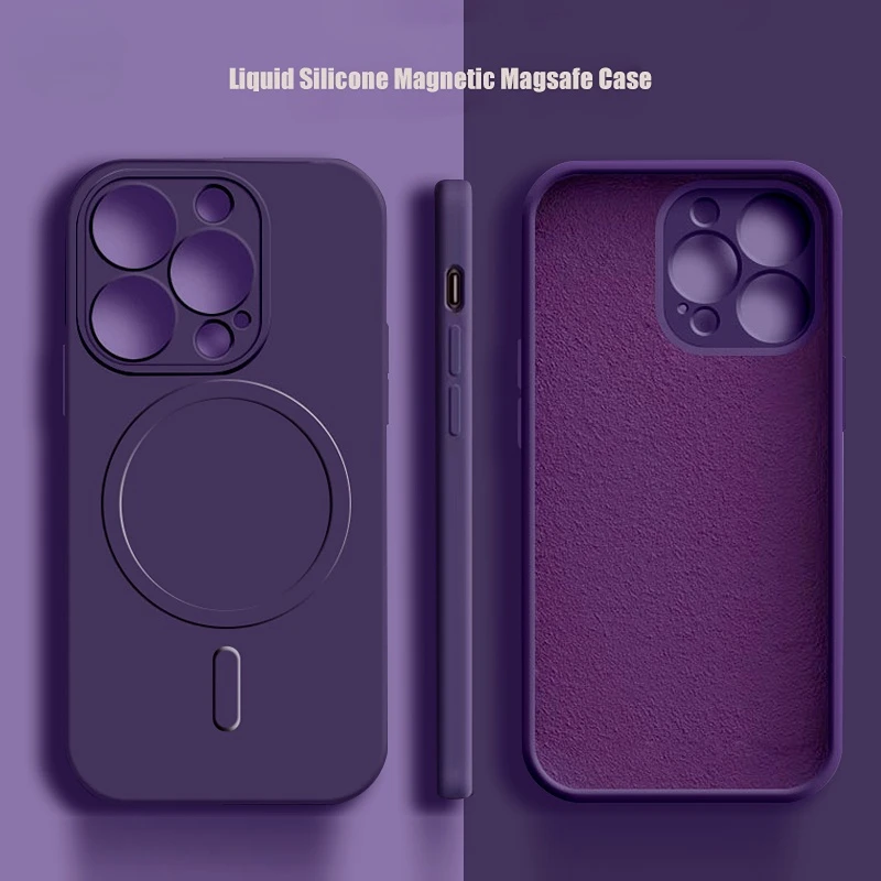 

Liquid Silicone Magsafe Case for iPhone 14 Pro Max 11 Pro 12 Mini 13 12 Pro Xs Max X Xr 7 8 Plus Magnetic Soft Shockproof Cover