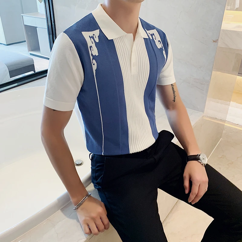 

Футболка-поло мужская Трикотажная, модная рубашка-поло из вискозы, с короткими рукавами, приталенный силуэт, с лацканами, в британском стиле...