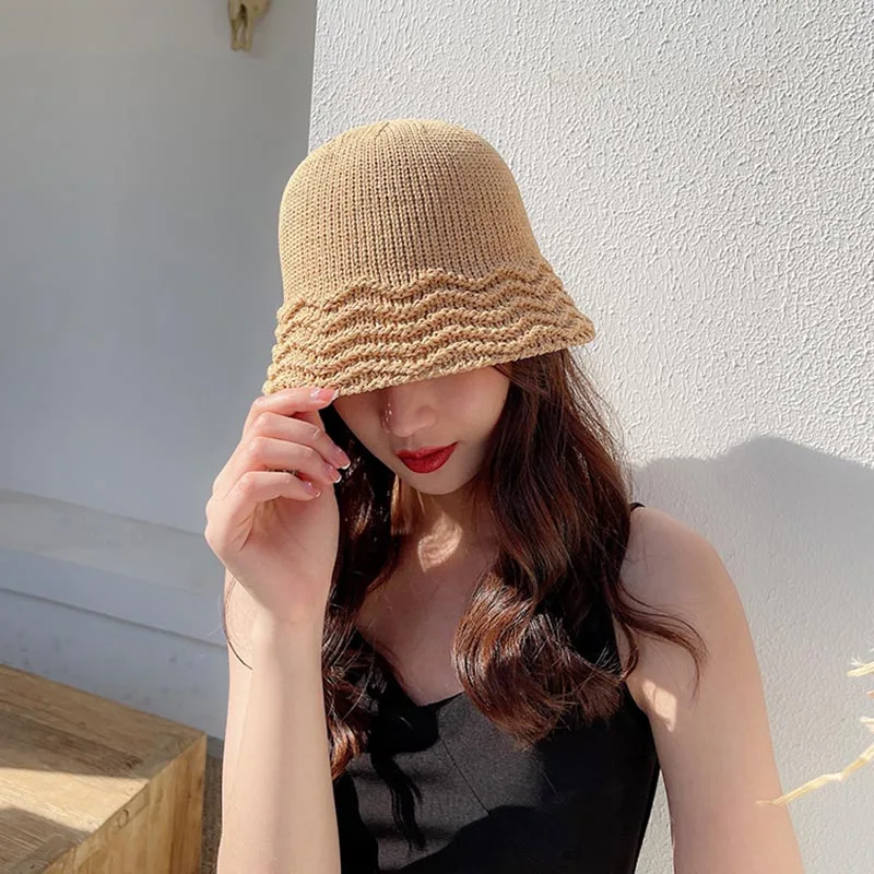 MAXSITI U NEW Spring Summer Breathable Hollow Knitted Bucket Cap Woman Casual Go Shopping Fisherman's Basin Hat  Accessories