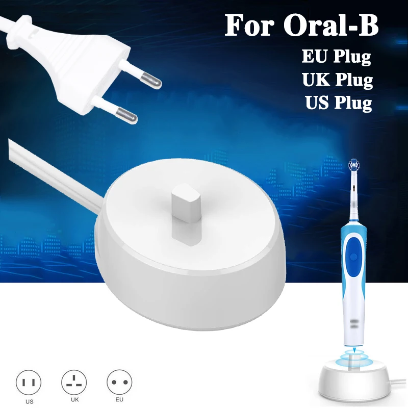 Cargador de cepillo de dientes eléctrico con enchufe europeo, para Oral B 3737, 4736, 4717, 4729, 8850, 3756 Pro, 7000, 1000, 2000, 3000