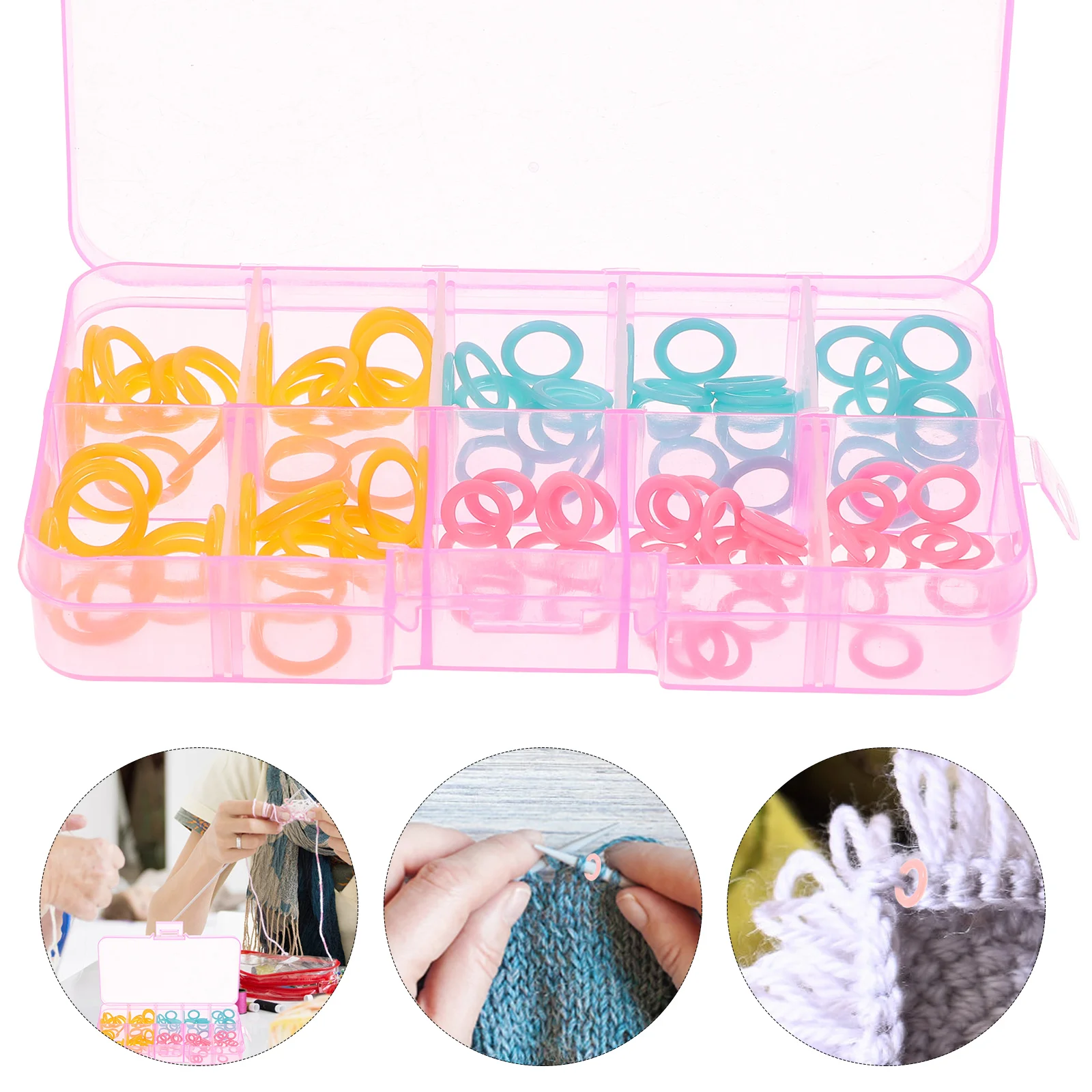 

Markers Knitting Marker Crochetrings Lockingringknit Diy Clip Needleyarn Lock Anti Assorted Accessorie Tool Crocheting Round