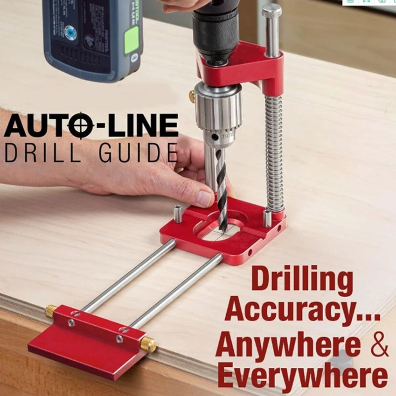 

Drilling Locator Tool Adjustable Punch Locator Drill Template Guide, Mini Bench Drill Press Machine DIY Wood Tools KXRE