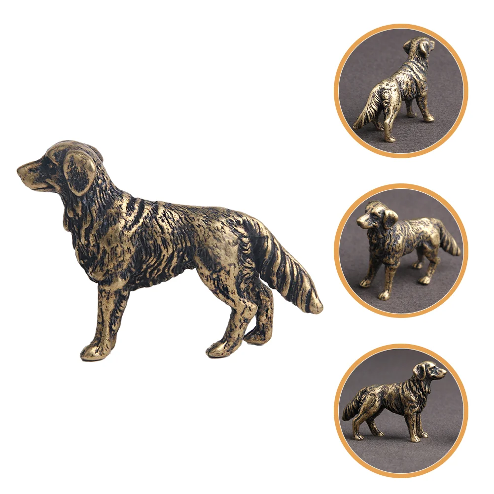 

Dog Sculpture Brass Shepherd Statue Figurines Decor Statues Shui Feng Figurine Desk Animal Tea Pet German Figure Prosperity