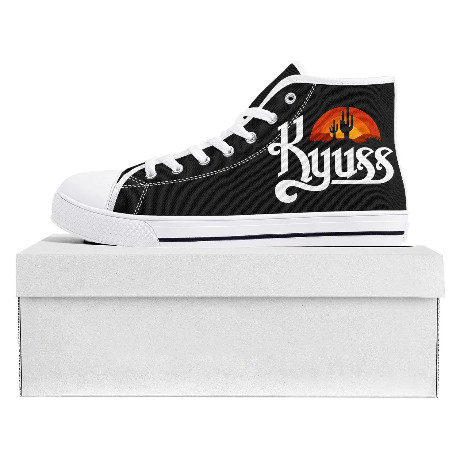 Kyuss Metal Rock Band High Top High Quality Sneakers Mens Womens Teenager Canvas Sneaker Casual Couple Shoes Custom Shoe White