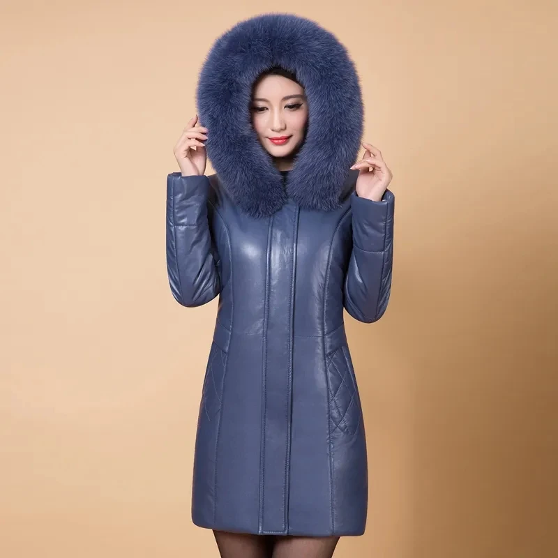 Высококачественное женское пальто из искусственной кожи зимнее новое модное