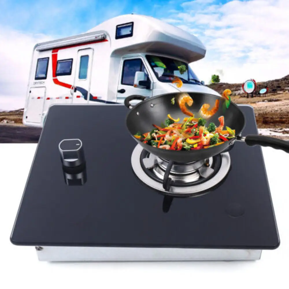 

1 Burner Even Heat Free Firepower LPG Gas Stove Hob Tempered Glass for Boat Caravan RV Camper with Multi-protection Technology