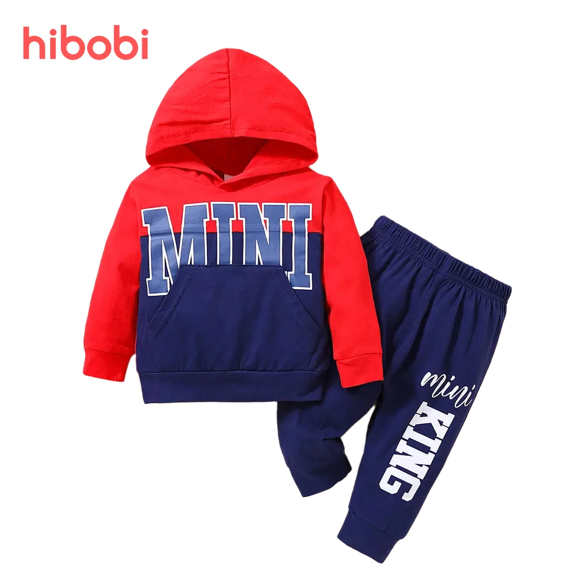

Hibobi Детский свитер с буквенным принтом с цветными блоками, штаны, наряд для маленьких мальчиков, Осенний Повседневный хлопковый костюм