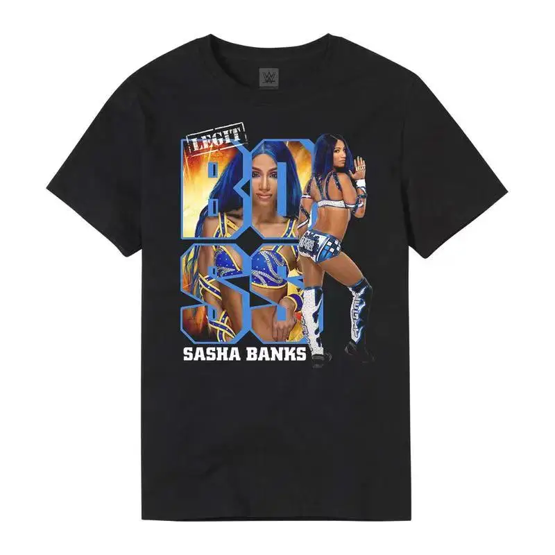 

Summer Hot Sale Women's Fashion Short Sleeve 3D Printed WWE Sasha Banks "Blueprint" BOSS Casual Sports T-Shirt