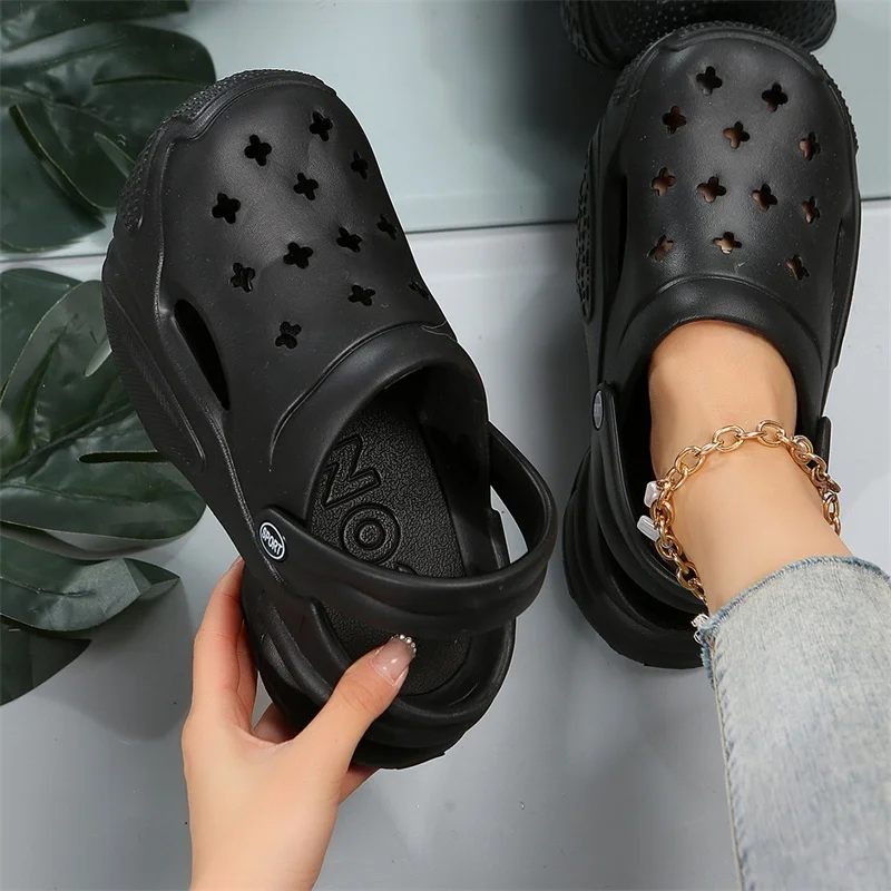 

Summer Women Wedges Platform Men Slippers Garden Shoes Outdoor Beach Sandals Home Women Quick Dry Slippers Thick Sole