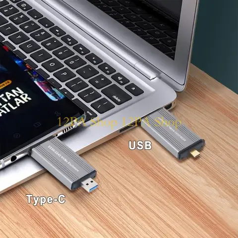 12PA NVME CASE CRELOGE M.2 до USB 3.1 Gen 2 10 Гбит / с алюминиевого случая тип + тип C Внешний случай SSD для 2230 2242 SSDS