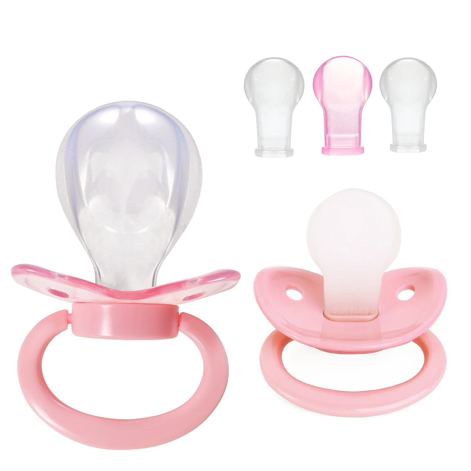 

Adult Sized Pacifier Variety 5 Pack Dummy for Adult BabiesLarge Shield (Pink)