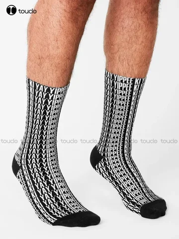 Yippee Ki Yay. Носки Dark Mode Edition Yippe Ki Yay, красные носки для женщин, подарок на Рождество и Новый год 360° °   Уличная одежда с цифровой печатью