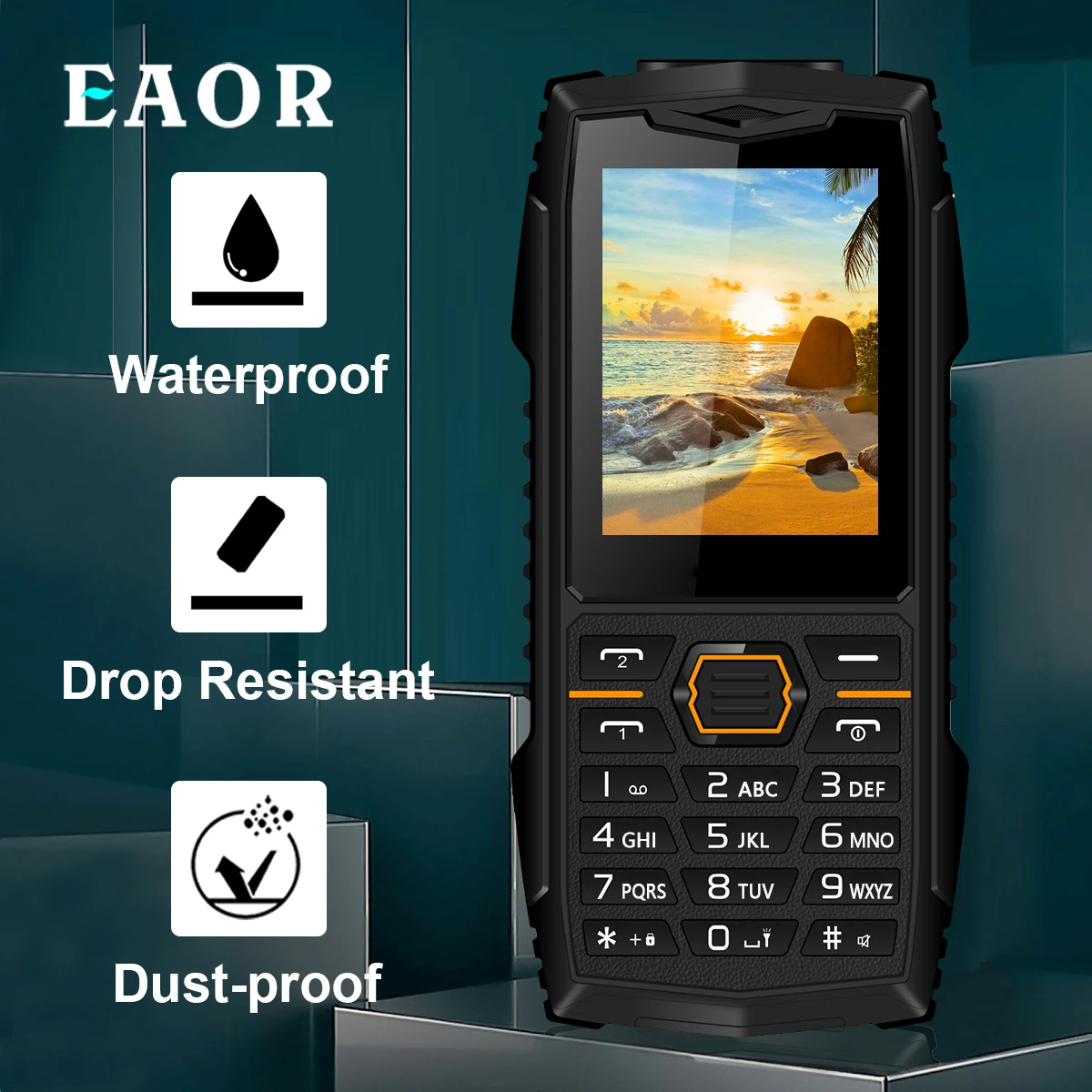

Прочный телефон EAOR 2G, уличный, IP68, с защитой от падения, с нажимными кнопками, 2,4 дюйма, 2000 мА · ч