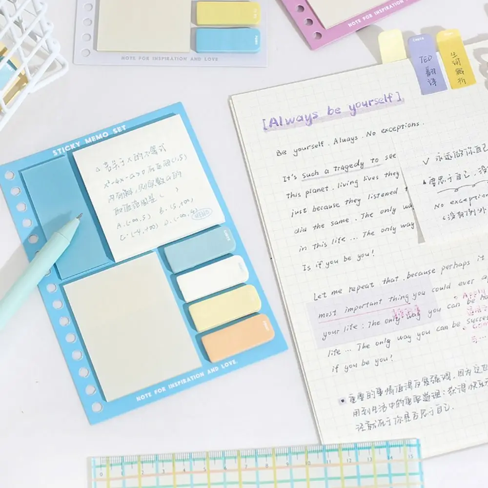 

Lovely Sticky Notes Set Memo Pad Adhesive Note Tabs Label Diary Planner Stickers DIY Scrapbook Decoration Office School Supplies