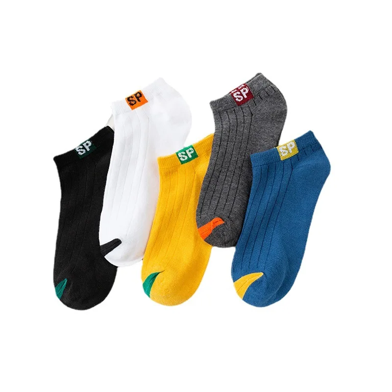 5 Pairs Cotton Men's Short Socks Crew Ankle High Quality Breathable Mesh Sports Casual Women Summer Low-Cut Thin Sock for Male