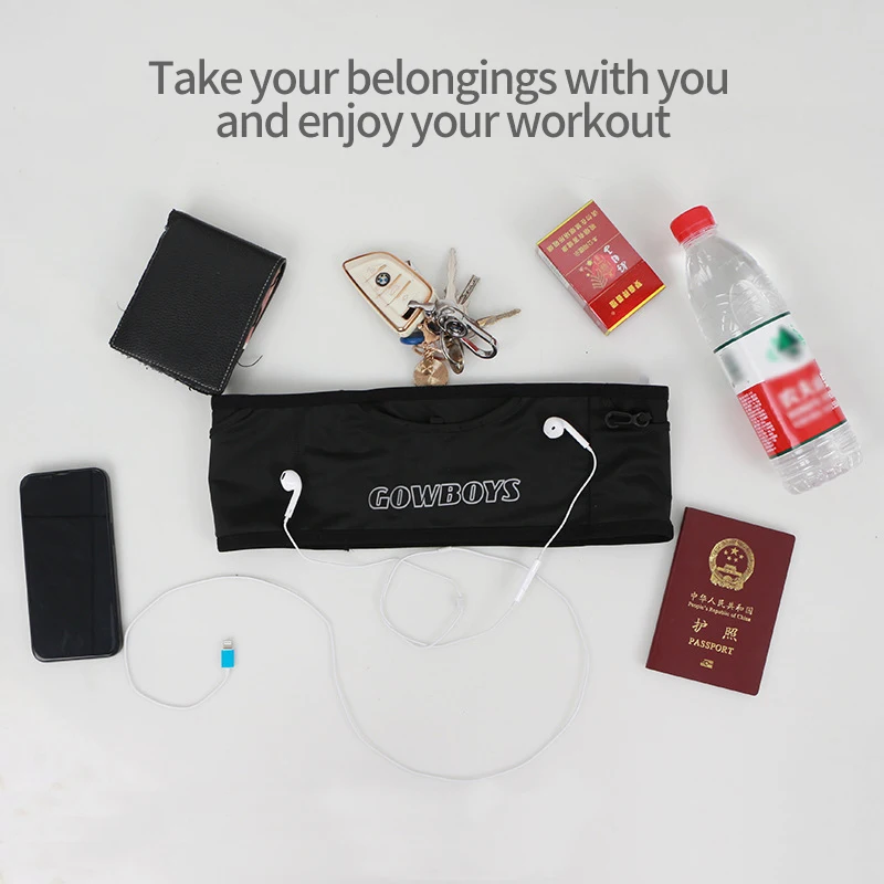 High Elastic Sports Waistband  Running Bag Men Women Outdoor GYM Cycling Belt Zipper Waist Pack With Bottle Holder Phone Pouchs