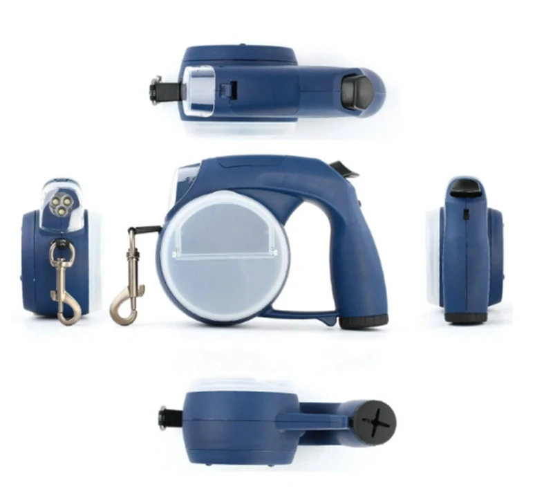 

Retractable Dogs Leash 13Ft with Light, Poop Bags Holder, Food Water Cups Drop shipping