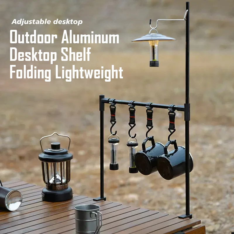 

Cookware Hanging Rack Collapsible Multifunction Camping Stand Outdoor Tools Hanging Organizer with Hooks