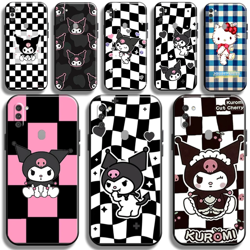 

Cute Kuromi Kitty Kuromi Phone Case For Samsung Galaxy M11 TPU Cover Black Full Protection Funda Cases Liquid Silicon Shell