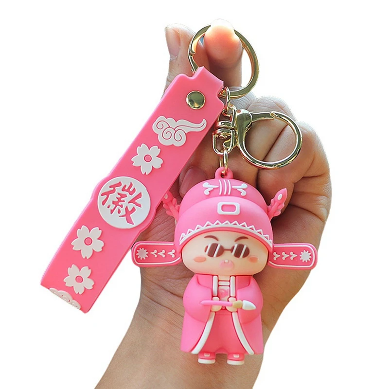 

2 Cartoon Dance Opera Keychain Cute and Creative Chinese Style Couple Bag Car Pendant Small Gift Doll
