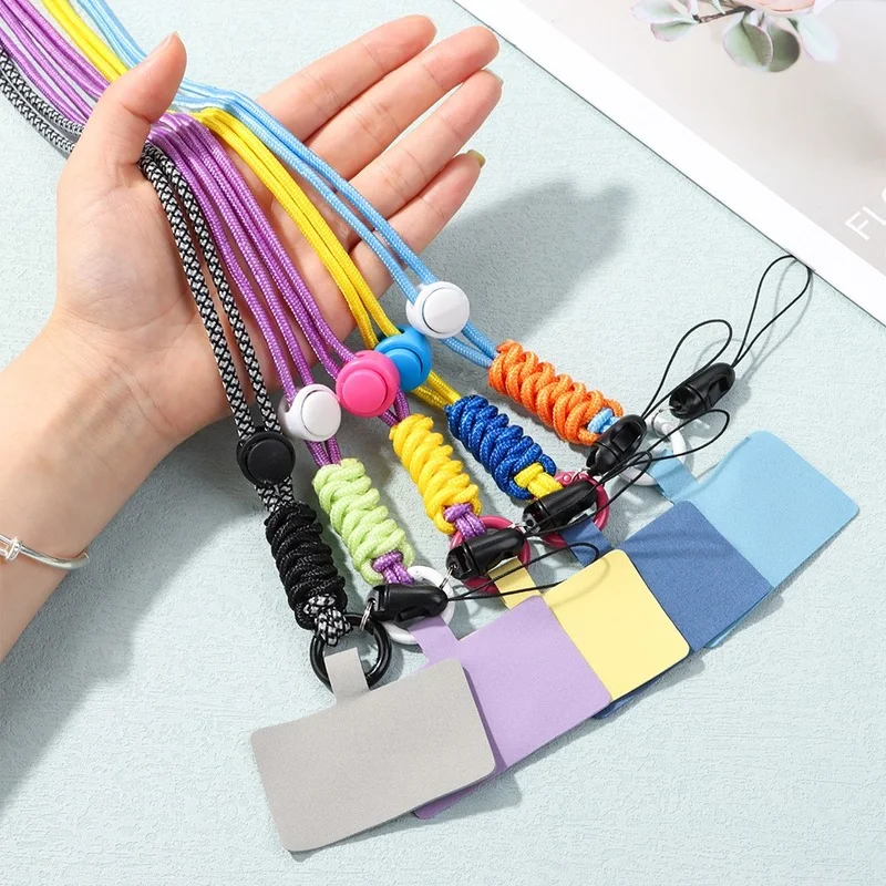 

Phone Lanyard Detachable Adjustable Necklace For Mobile Phone Nylon Patch Crossbody Neck Clip Snap Hanging Cord Rope Strap
