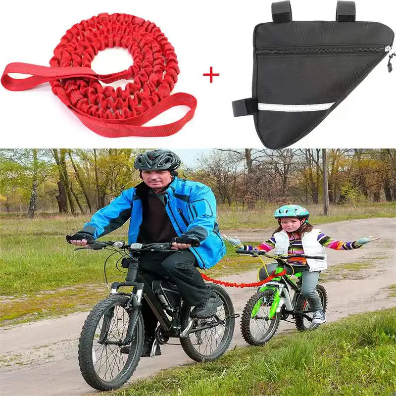 

Трос велосипедный треугольный для горных велосипедов, Тяговая веревка для родителей и детей, эластичный трос для багажа