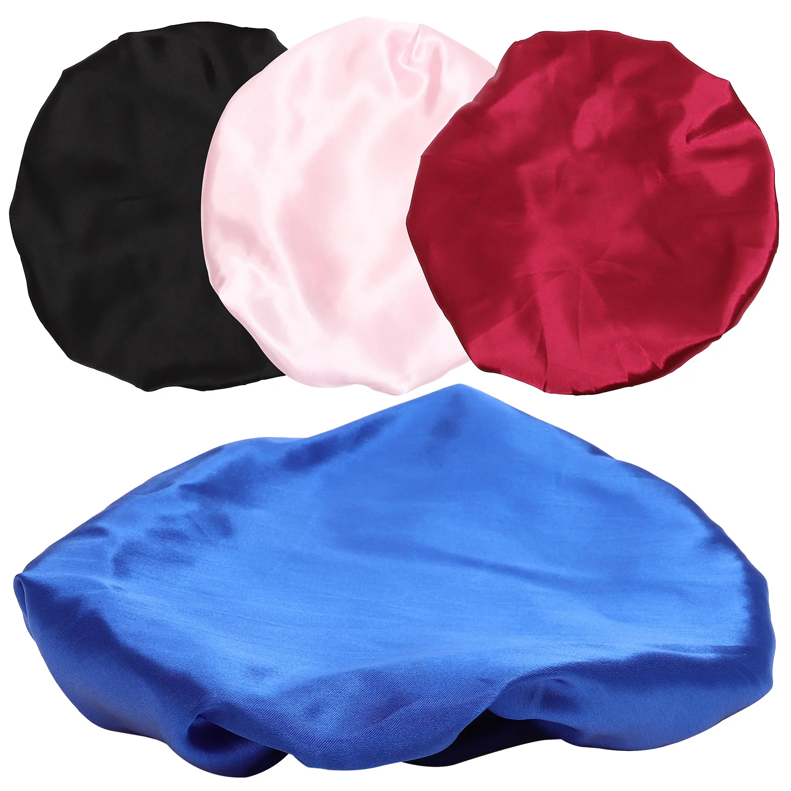 

4pcs Satin Sleep Caps Women Bonnet Caps Satin Makeup Hair Cap Women Shower Hat