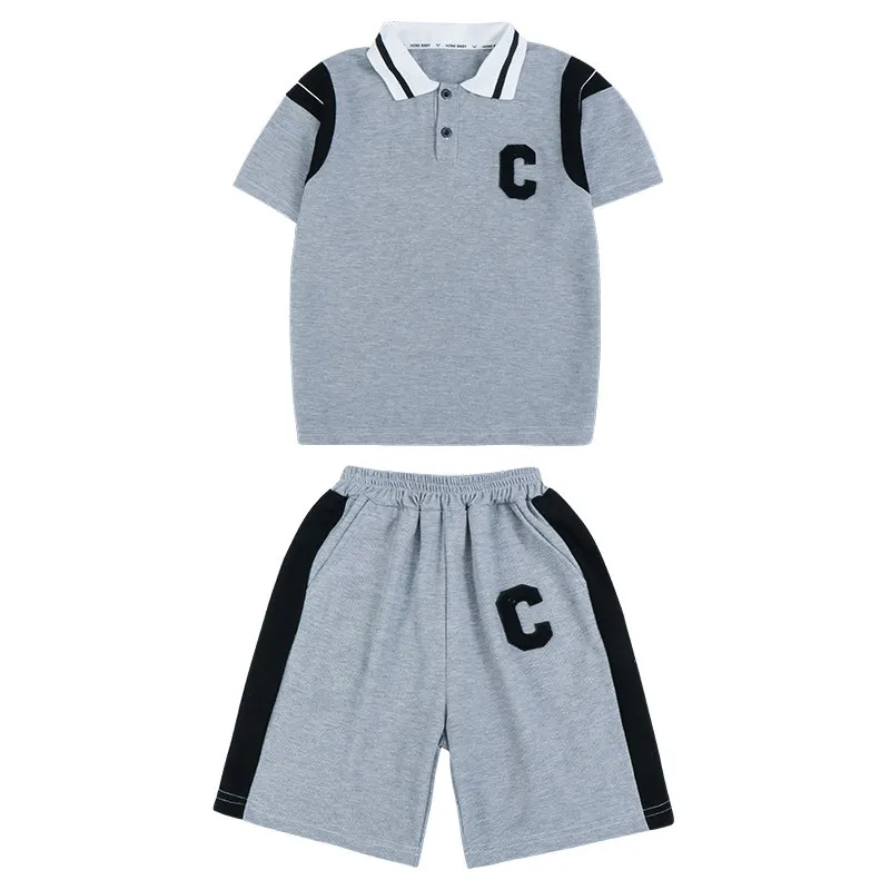 Toddler Boys Korean Suit Summer Kids Short Sleeve Top + Shorts 2pc Sports Casual Outfits for Teen Boy Clothing Sets 2 To 14Years images - 6