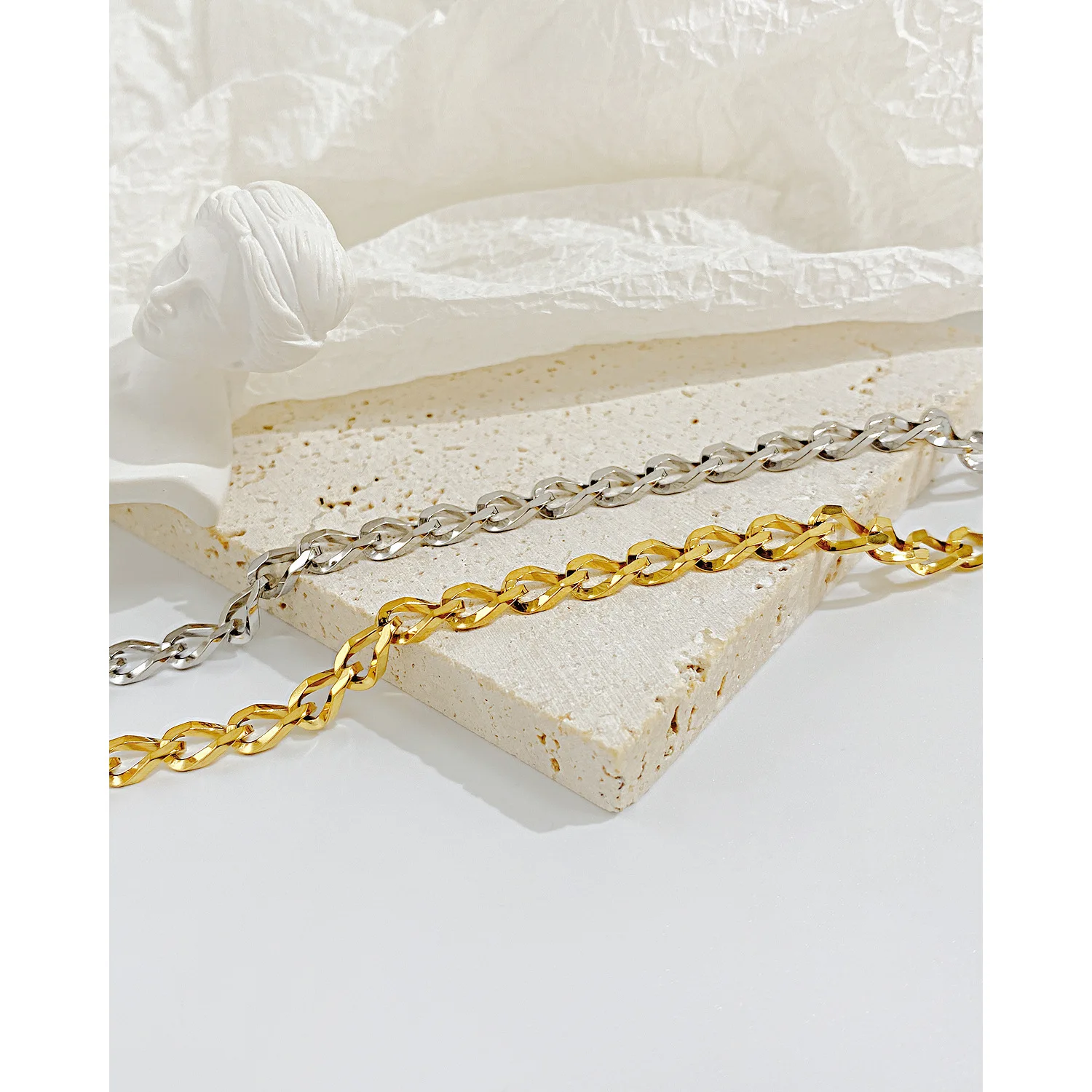 Dropshipping Jewelry Ins Titanium Steel Thick Chain Clavicle  Gold Stainless  Necklace