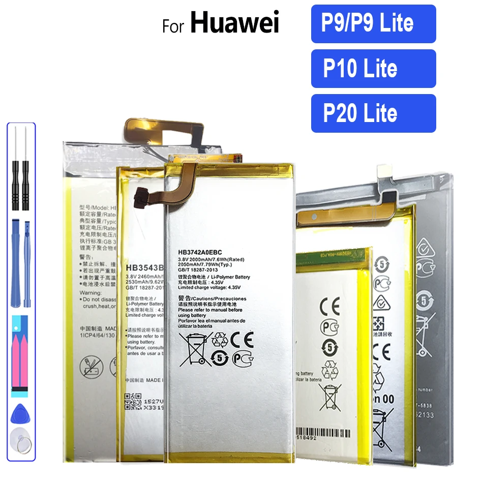 

Battery For Huawei Honor 20i 10i 10 8 Lite P20 P9 P10 Lite Replacement Bateria HB366481ECW HB396285ECW High Capacity Batteries