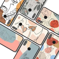 abstract women face line phone case for huawei honor 10lite 10i 20 8x 10 for honor 9lite 9xpro back coque
